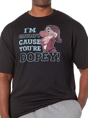 Disney Grumpy “I'm Grumpy Cause You're Dopey” Tee NWT LT
